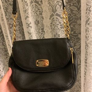 Michael Kors Black Crossbody with Gold Hardware